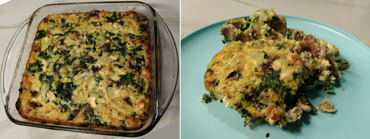 Crustless Meat Spinach Quiche