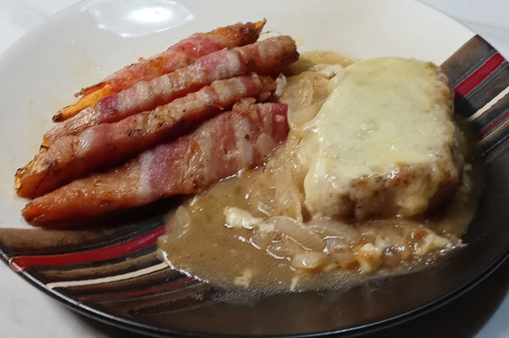 Onion Smothered Butterfly Pork Chops