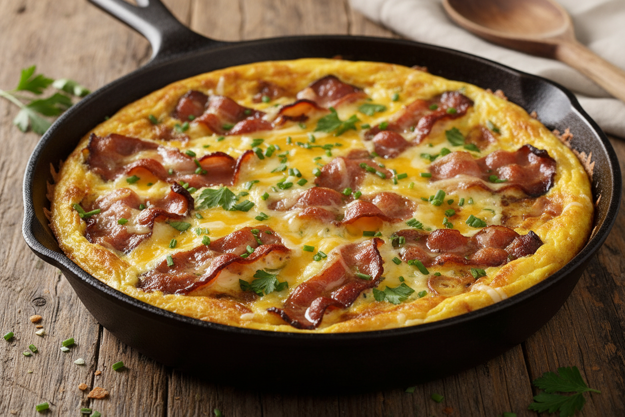 Beef or Pork Bacon Frittata Recipe