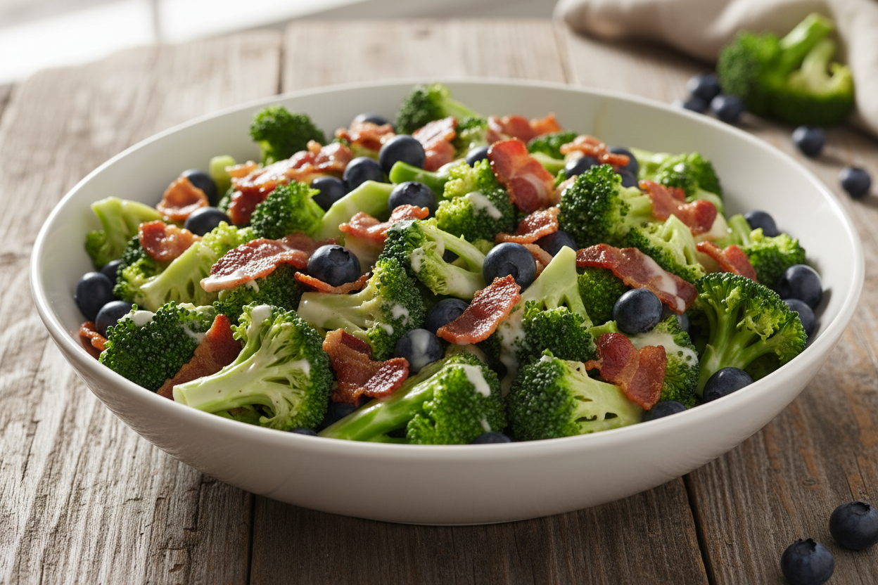Broccoli Bacon Blueberry Salad Recipe