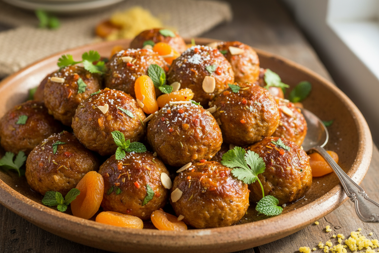 Melissa's Moroccan Chicken and Apricot Meatballs Recipe