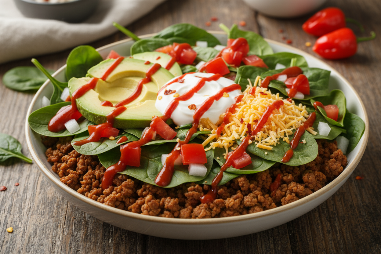 Beef Taco-less Salad