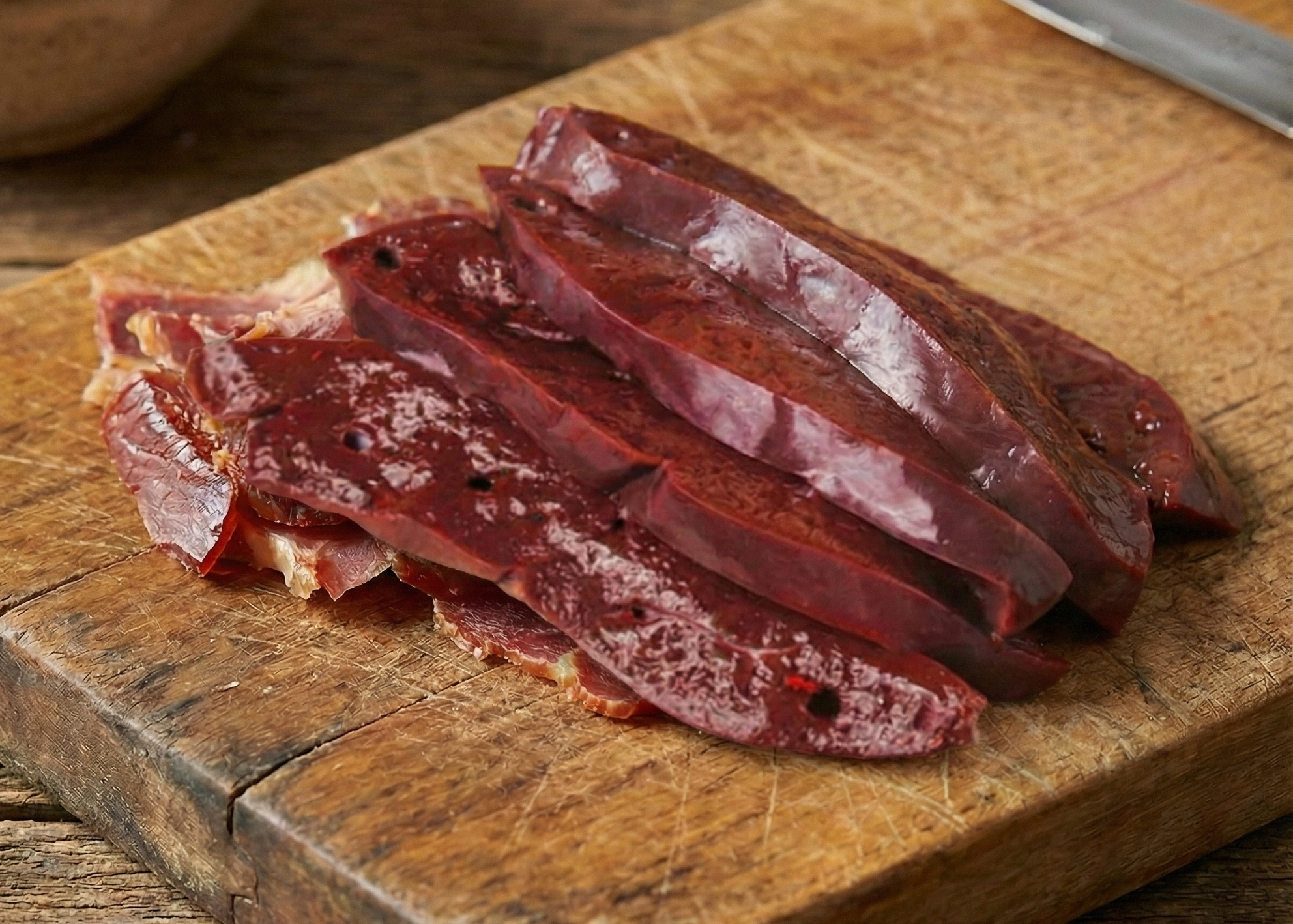 Beef Liver on wooden board