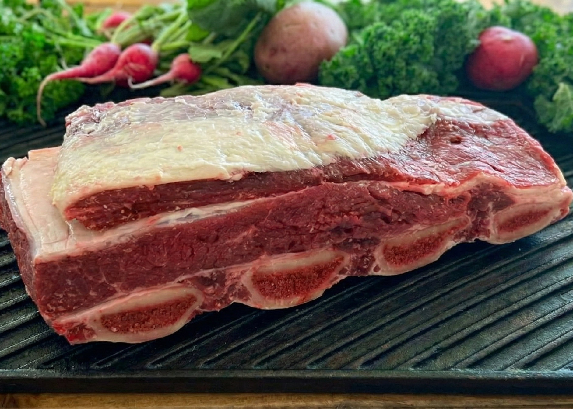 Beef Short Ribs on black pan