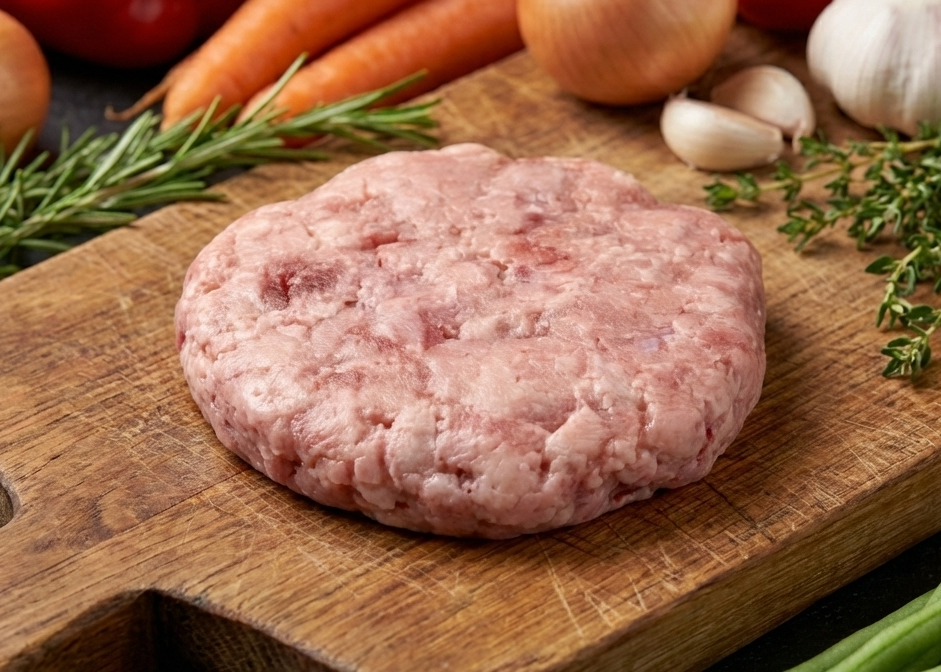 Beef Suet on a wooden board