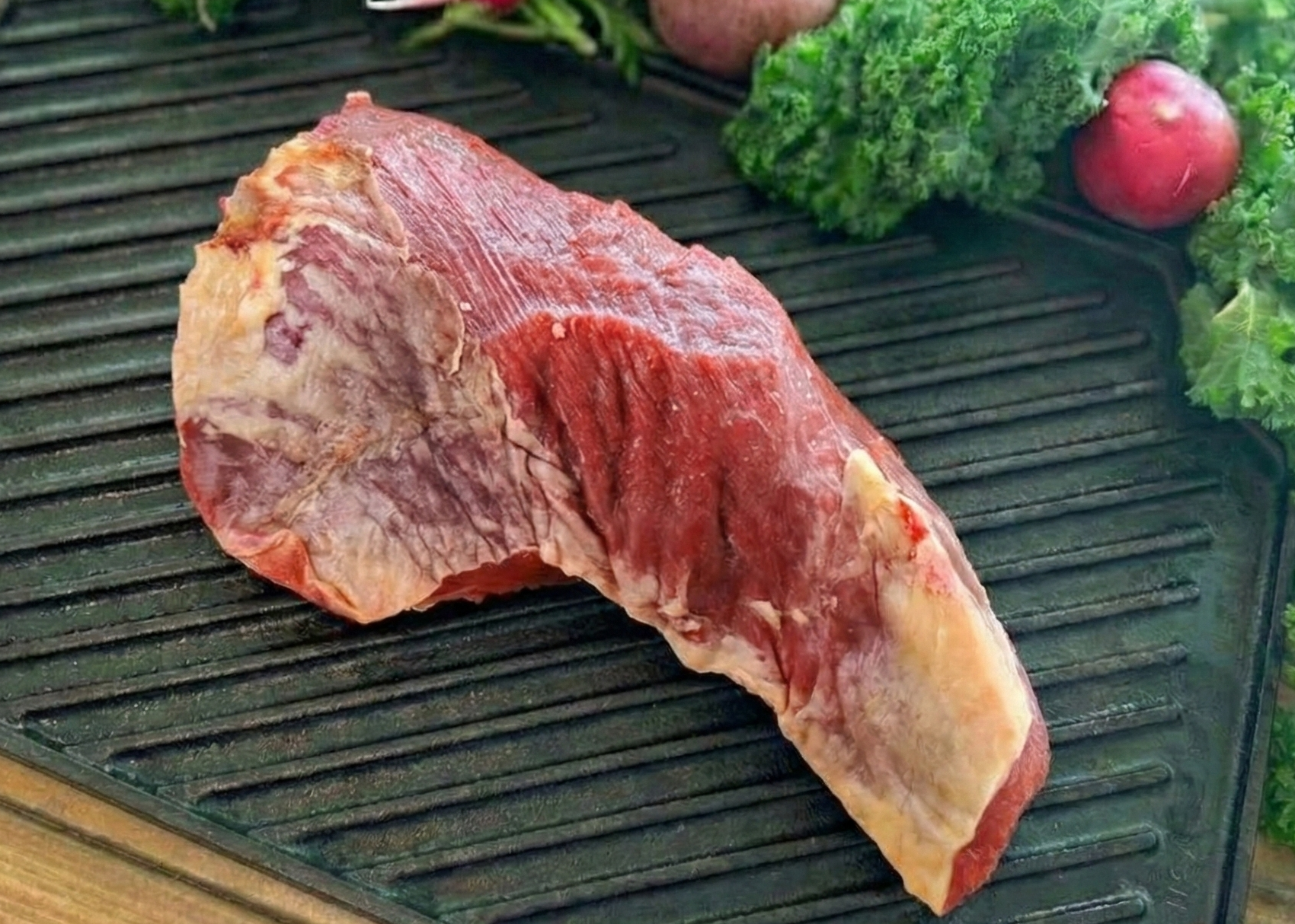 Beef Tri-Tip Roast on black pan