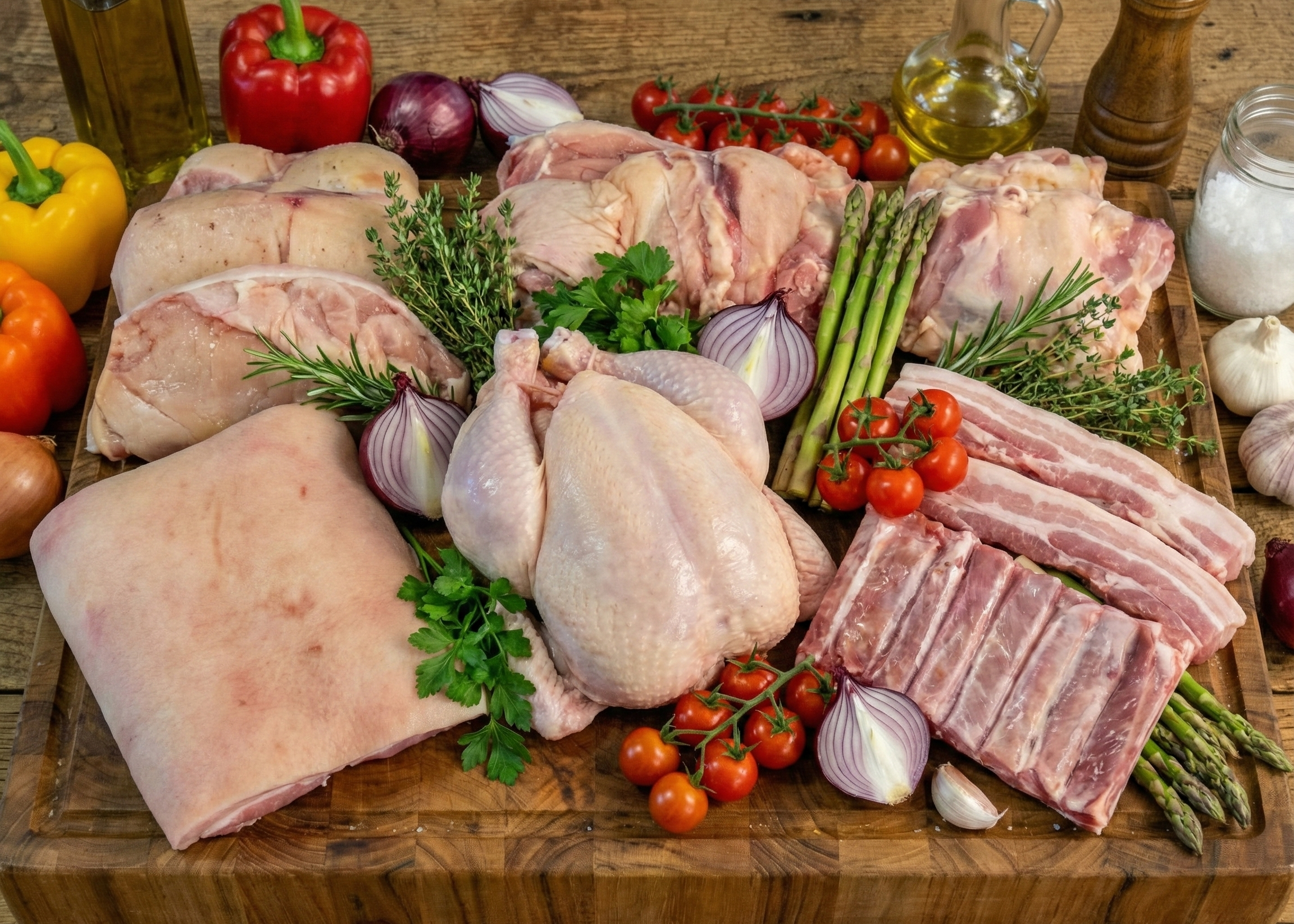 Chicken Box on a wooden board