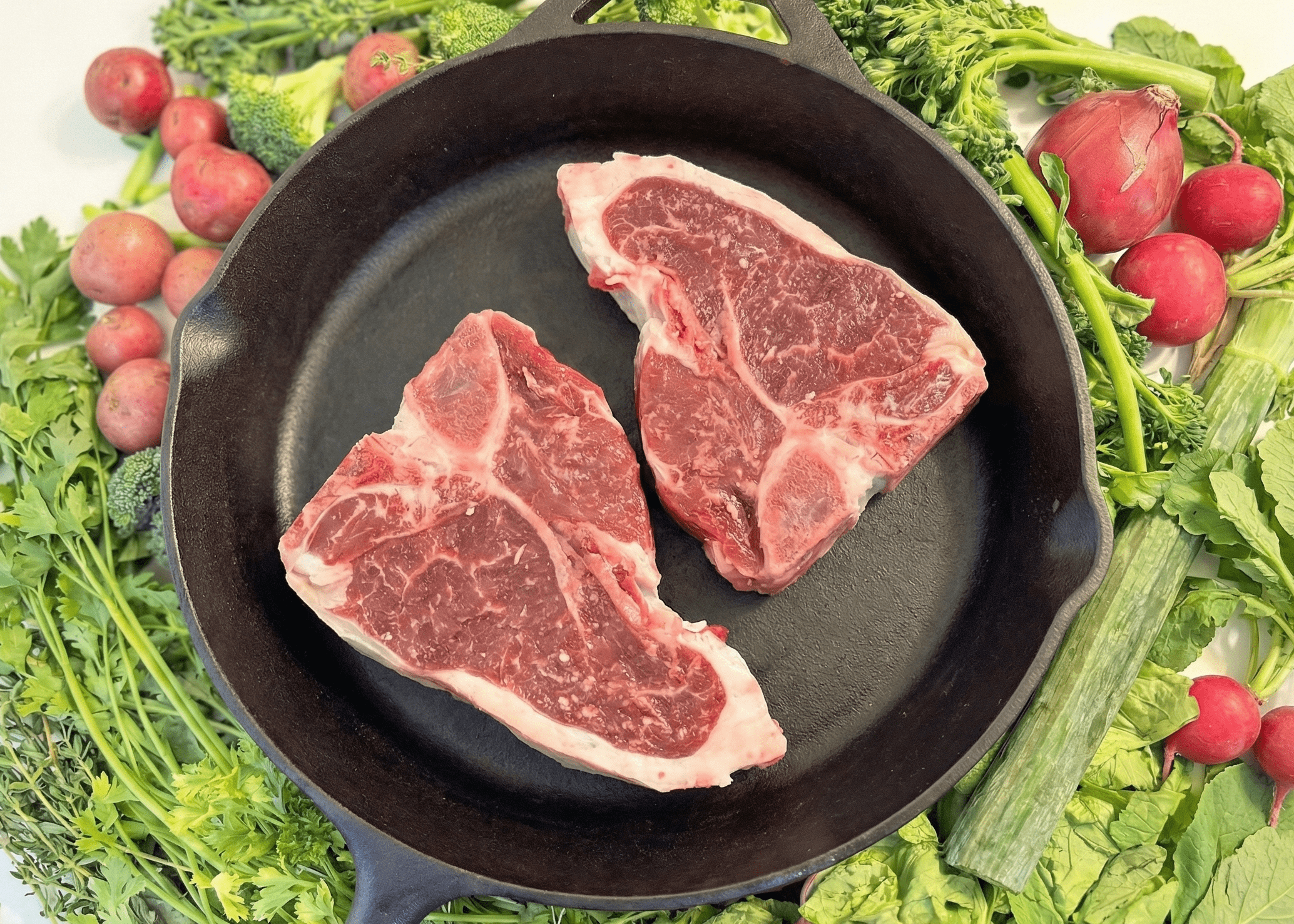 Lamb Loin Chops in pan