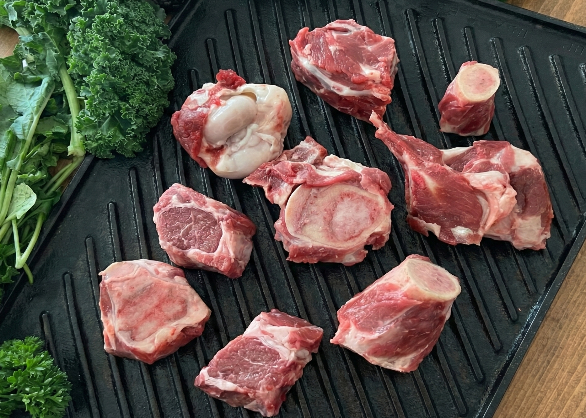 Lamb Soup Bones on a grill