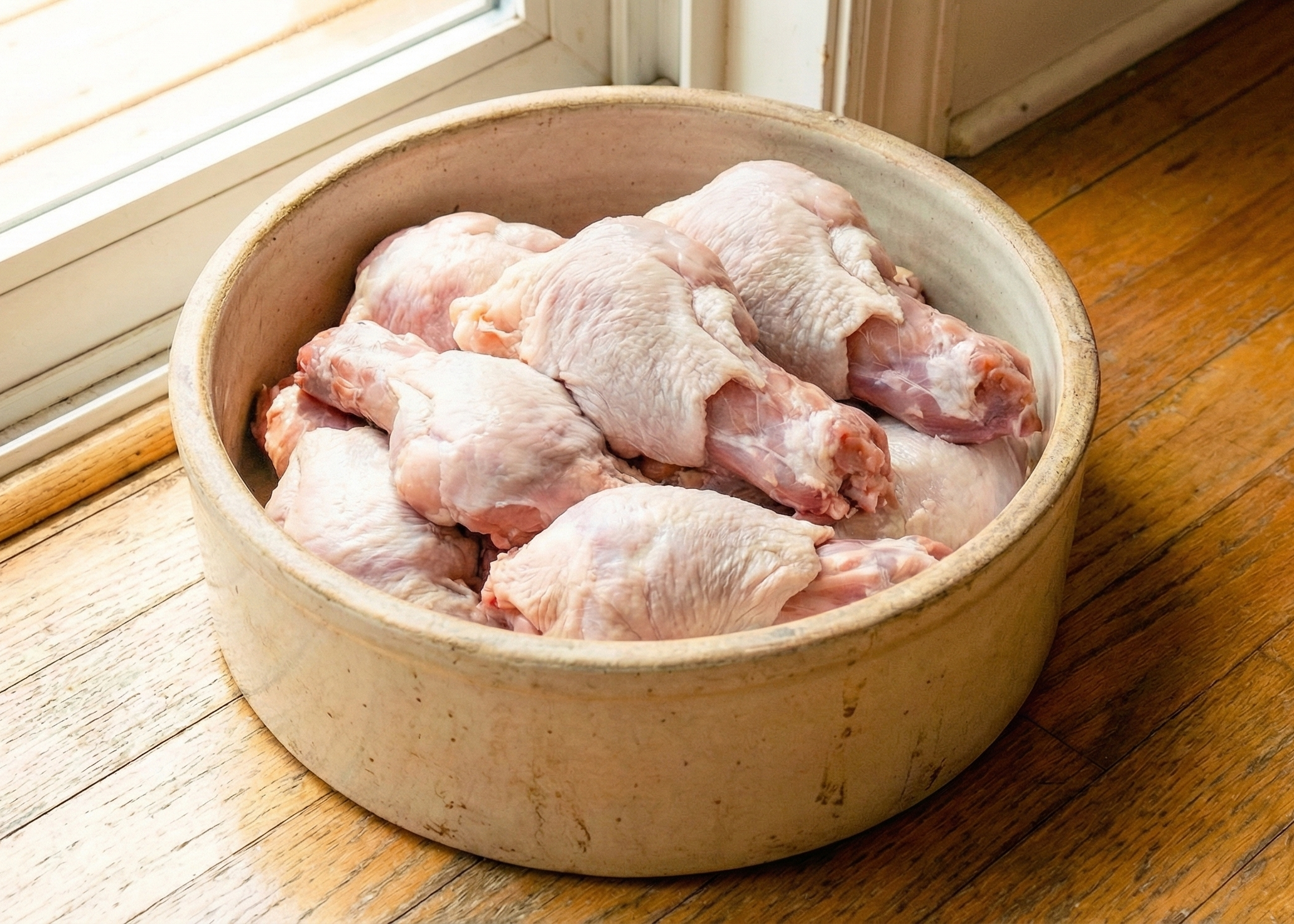 Omega-3 Chicken Neck Dog Treats in a dog bowl