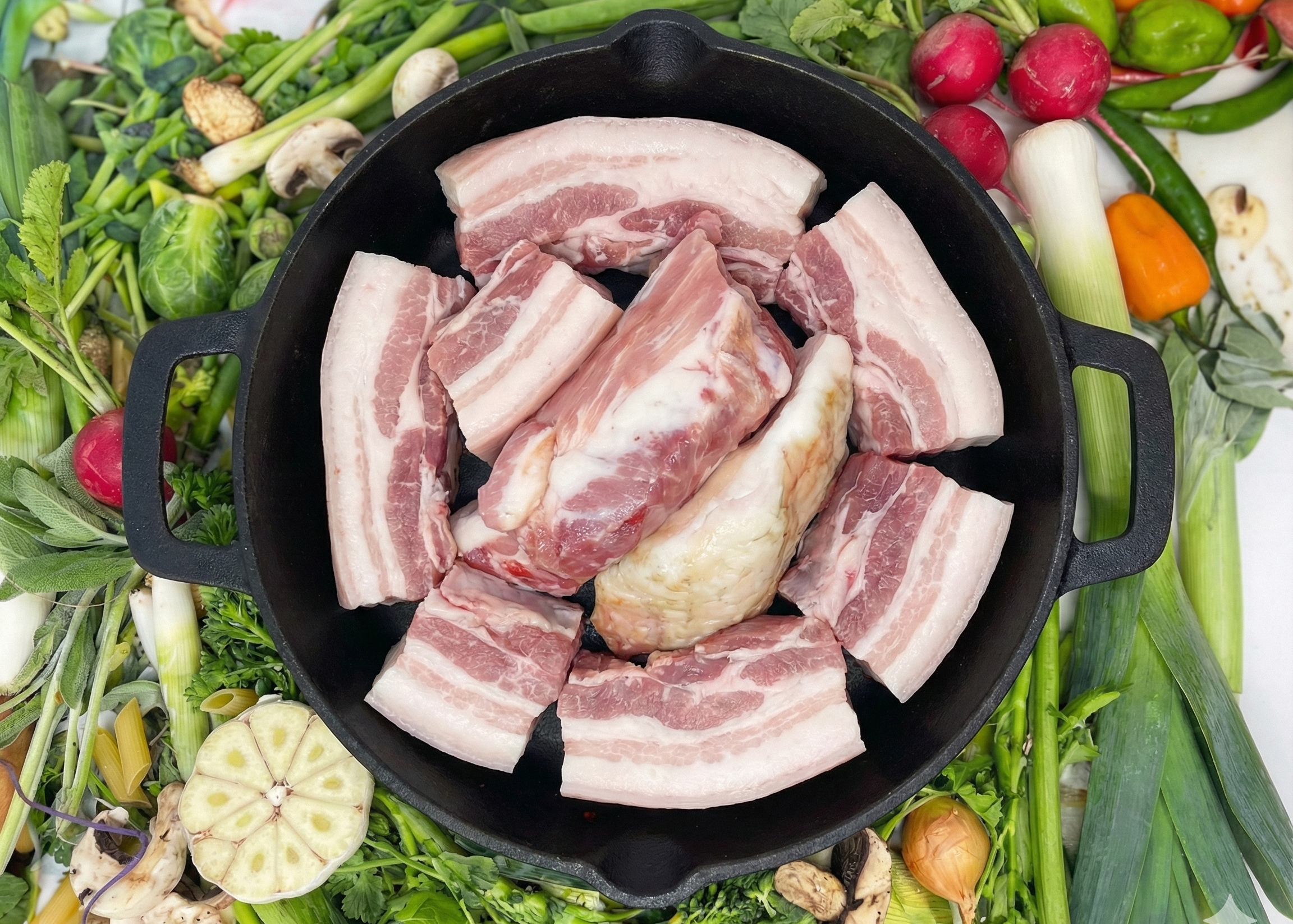 Pork Bacon Ends in a pan