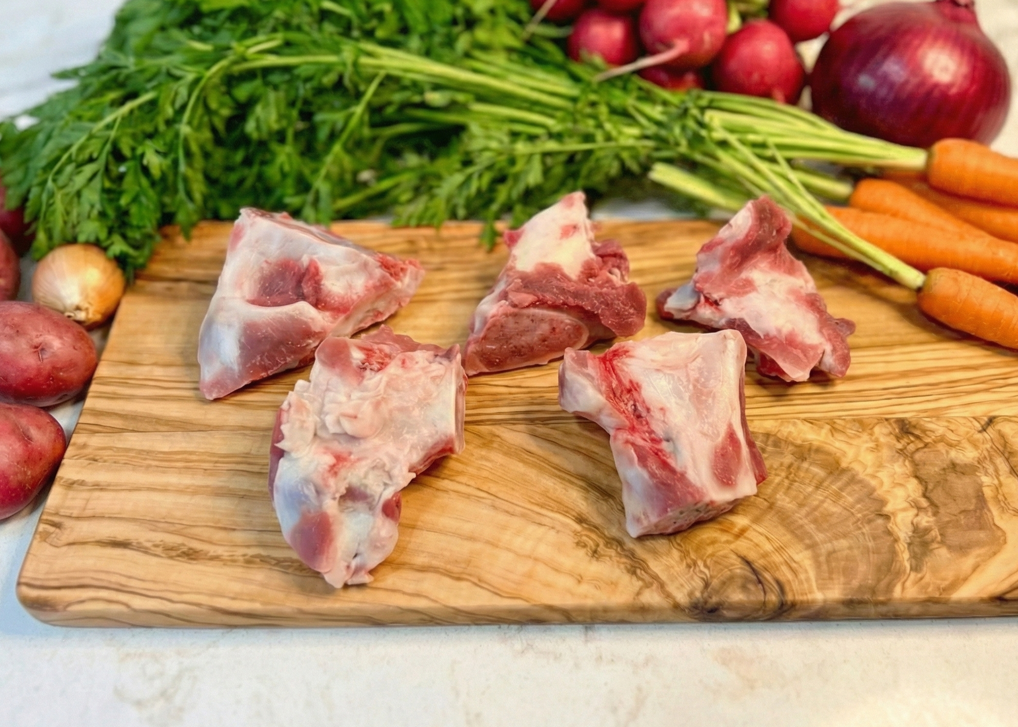 Pork Soup Bones on a board