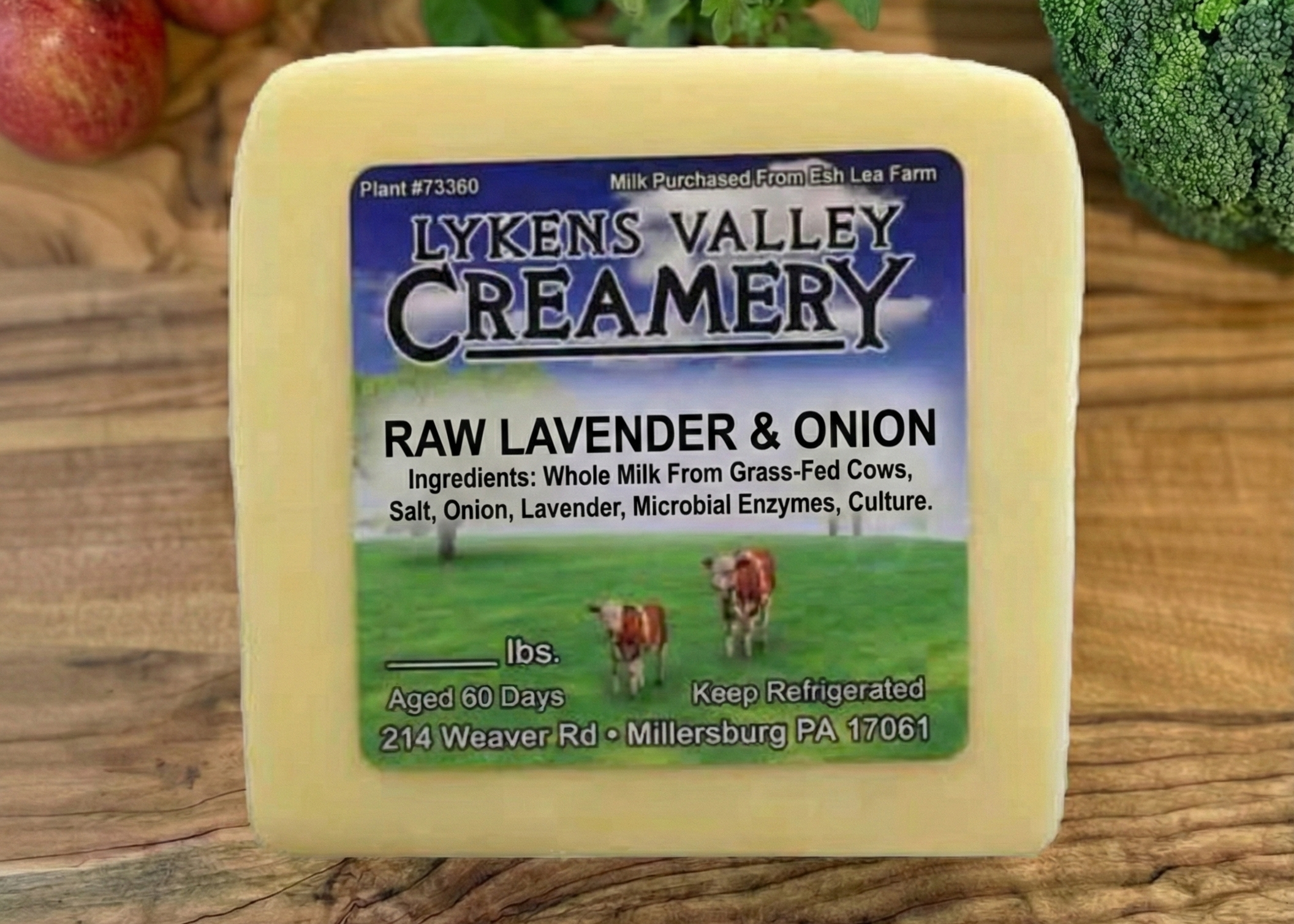 Raw Lavender & Onion on a wood board