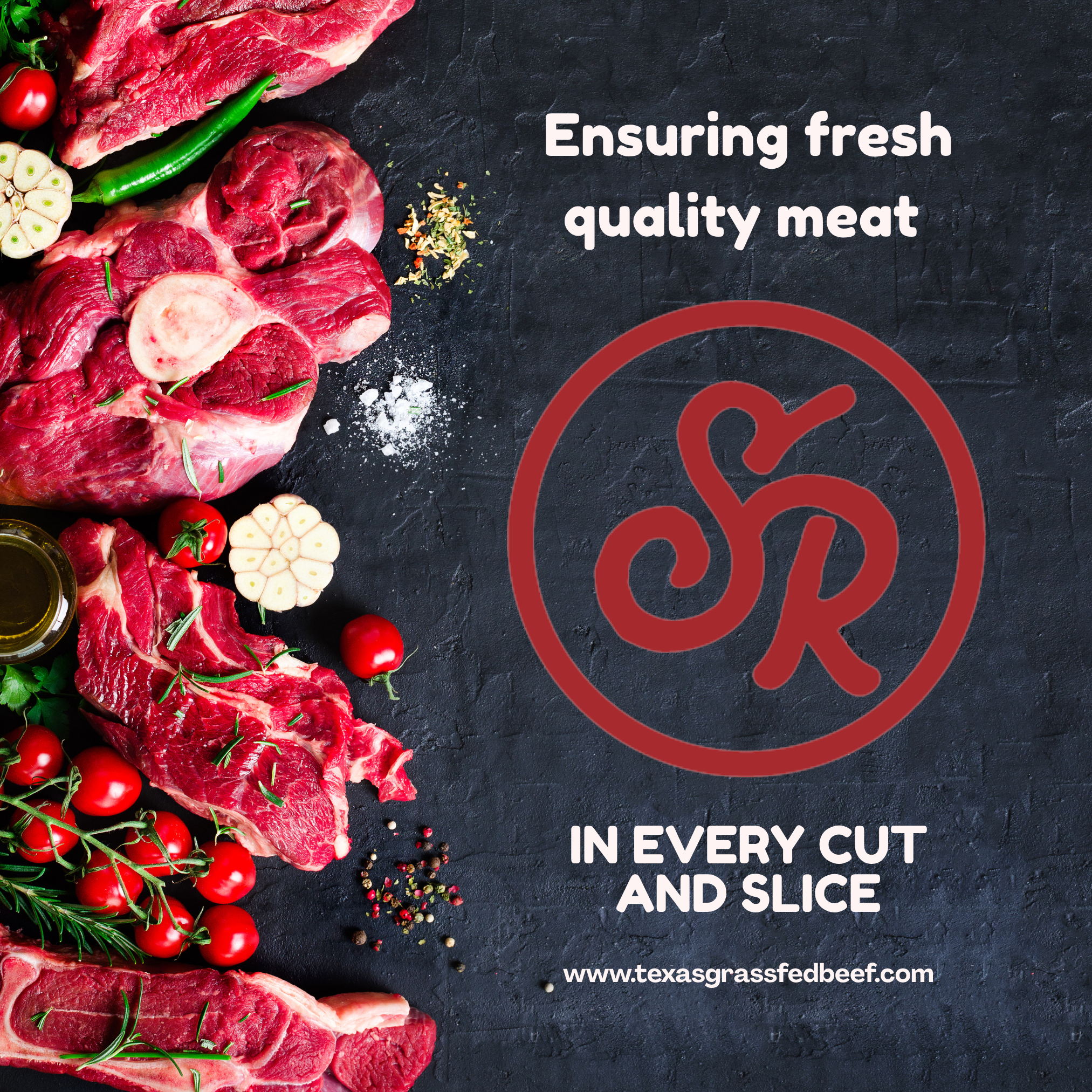 Image telling about Slankers promise, That Slankers ensures fresh quality meat in every cut and slice
