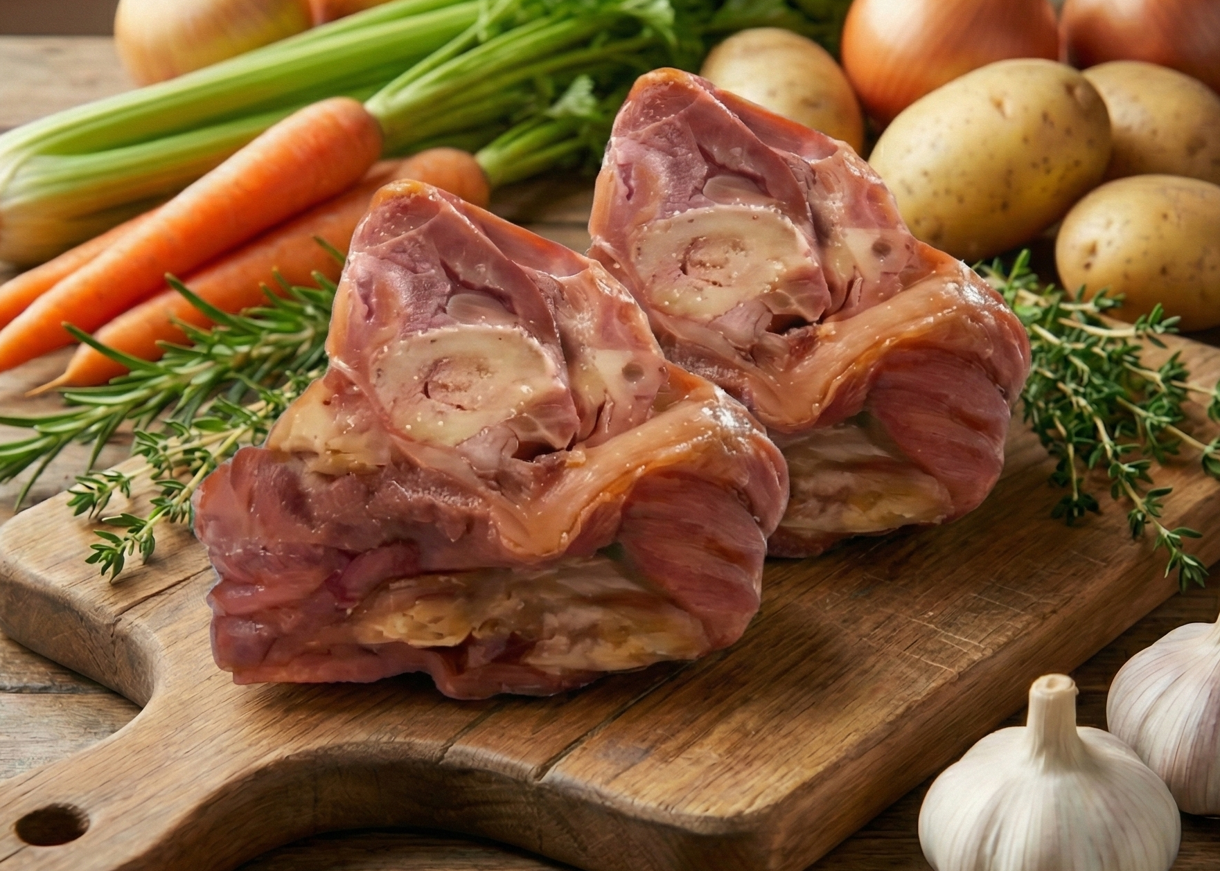 Smoked Pork Hocks on a wooden board