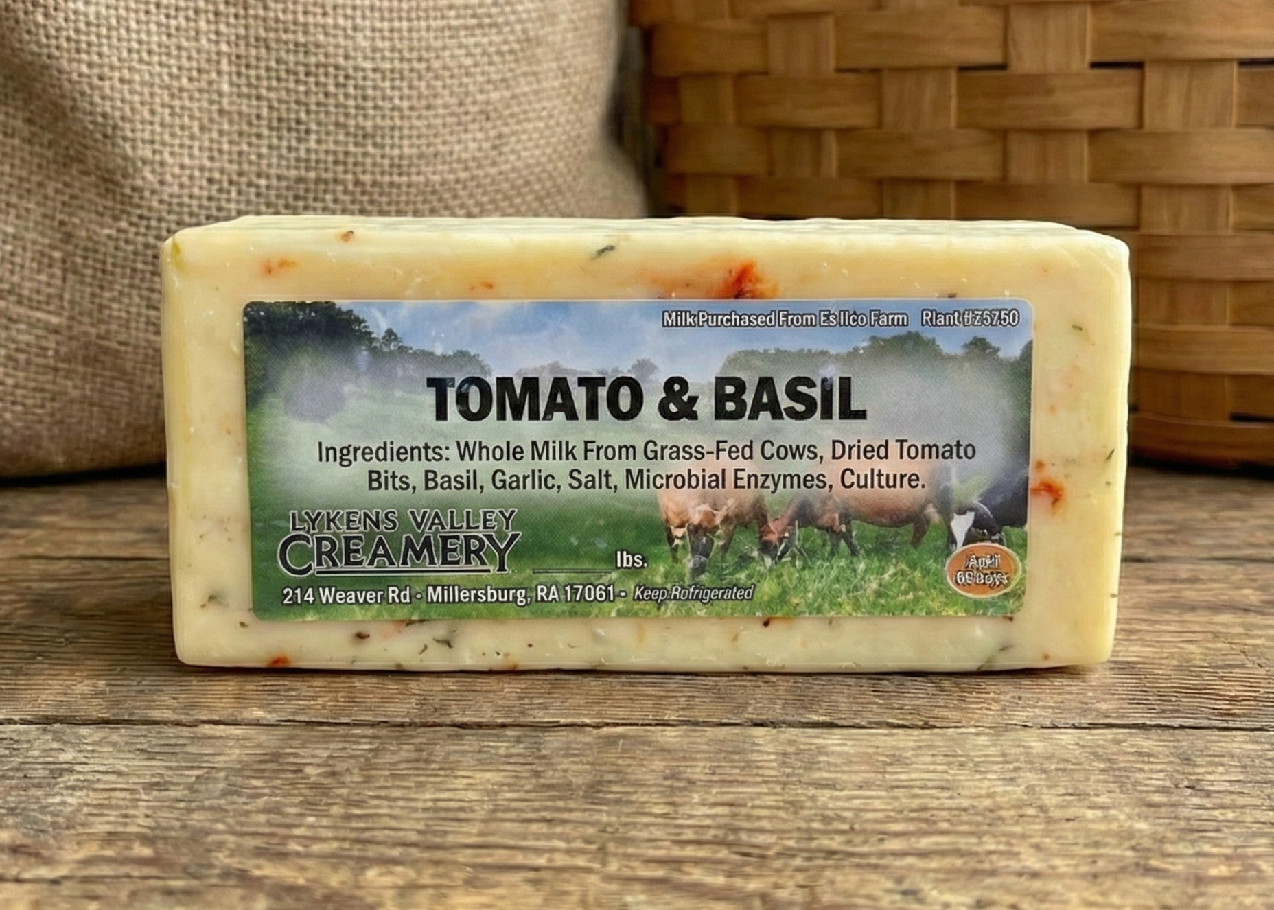 Tomato & Basil Cheese Lykens Valley Creamery 