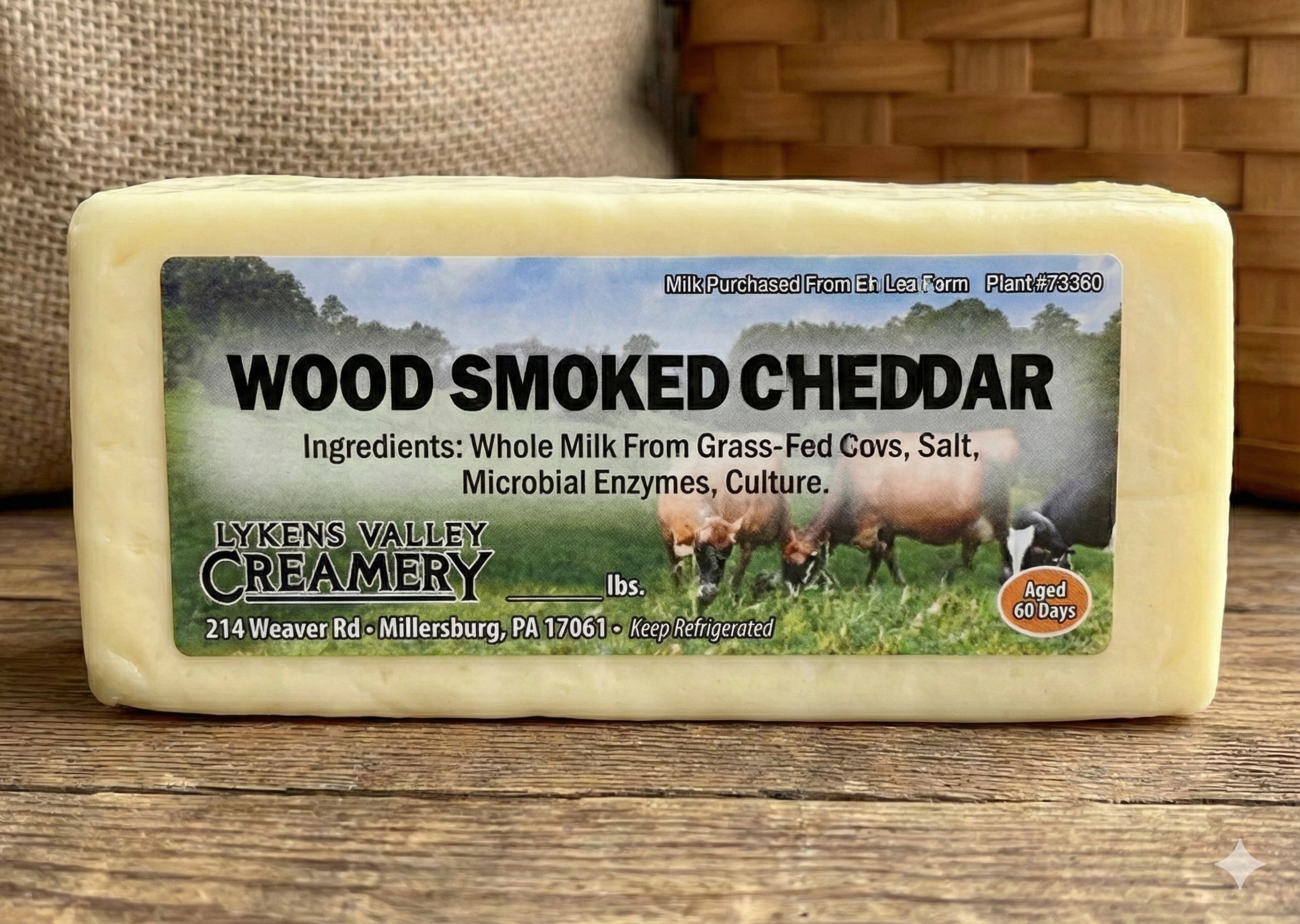 Wood Smoked Cheddar Lykens Valley Creamery 