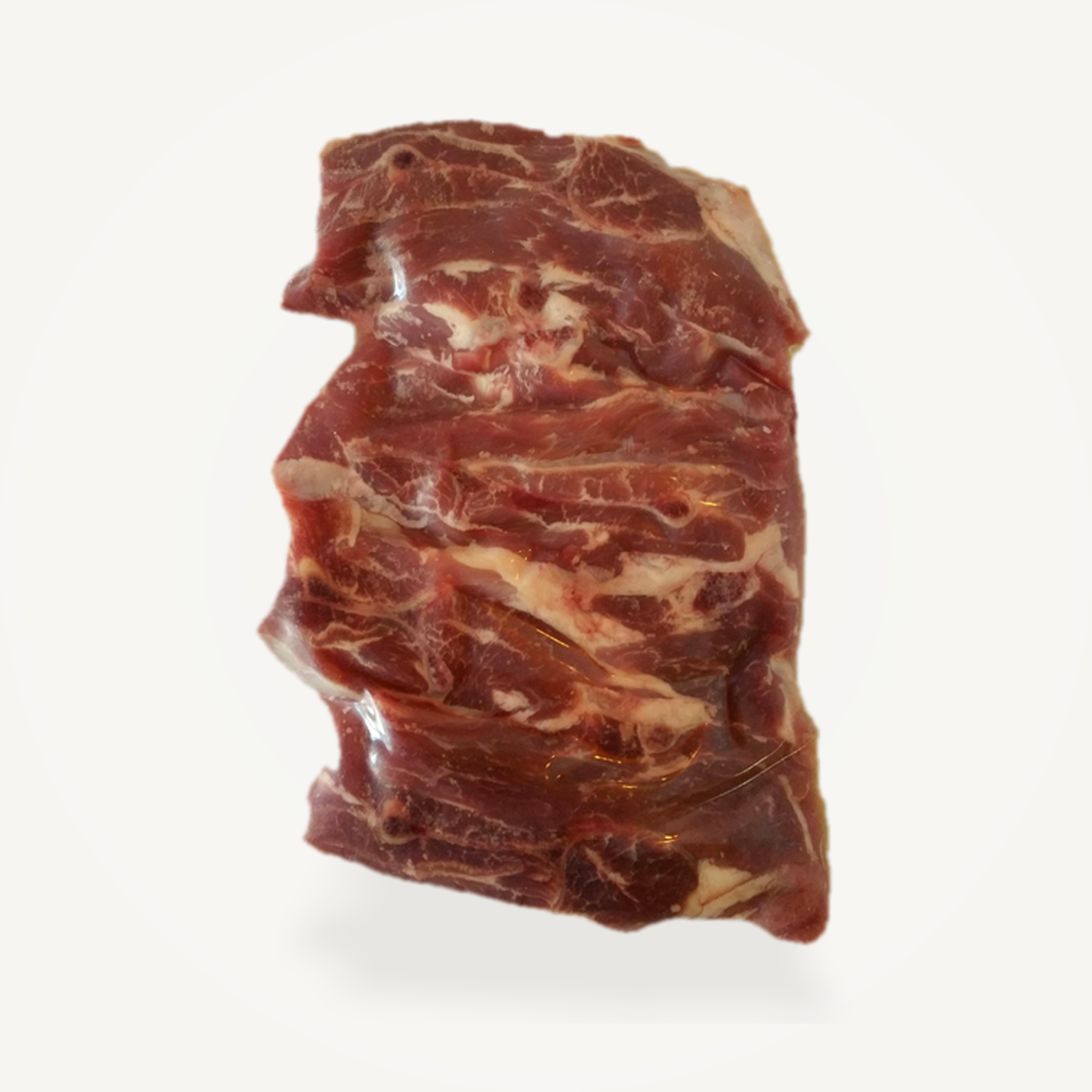 Goat chuck steak in package