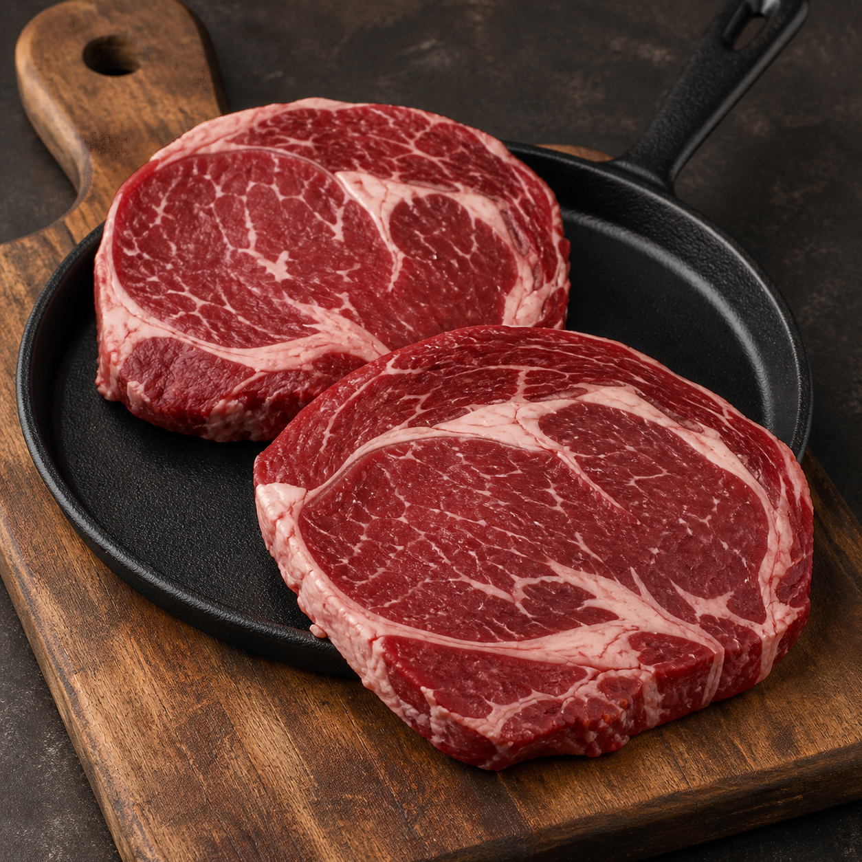 Beef Ribeye Steak Thin Cut darker grass-fed product photo