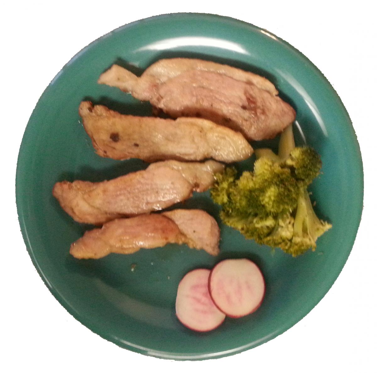 Omega-3 Ham Slices on Plate